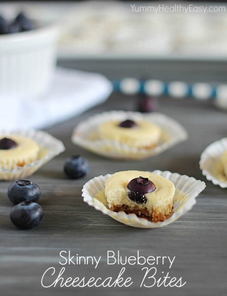 Skinny Blueberry Cheesecake Bites