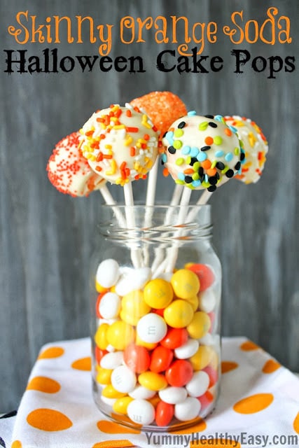 Skinny Orange Soda Halloween Cake Pops Fun and festive Halloween cake pops that are simple to make
