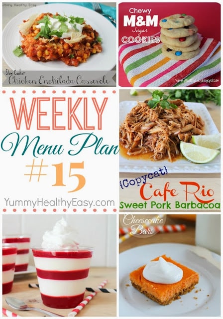 Easy Weekly Menu Plan on YummyHealthyEasy.com