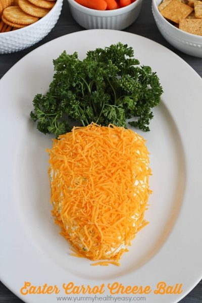 Need a fun treat to bring to an Easter party? Take this carrot-shaped cheese ball! It's sure to win the vote for cutest and tastiest snack!
