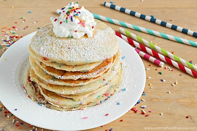 EASY and festive Funfetti Pancakes from scratch! These are perfect for celebrating someone special's Birthday…or just because! EASY and festive Funfetti Pancakes from scratch! These are perfect for celebrating someone special's Birthday…or just because!