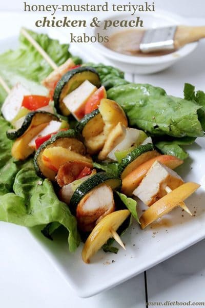 Honey Mustard Teriyaki Chicken & Peach Kabobs - Diethood.com Honey Mustard Teriyaki Chicken & Peach Kabobs - Diethood.com