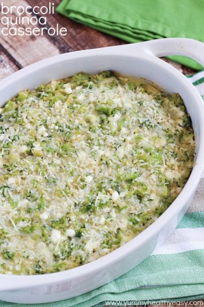 Broccoli Quinoa Casserole - easy and clean-eating creamy casserole loaded with healthy proteins and vegetables! Broccoli Quinoa Casserole - easy and clean-eating creamy casserole loaded with healthy proteins and vegetables!