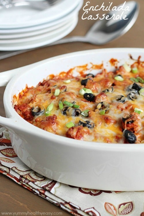 Enchilada Casserole from Yummy Healthy Easy Enchilada Casserole from Yummy Healthy Easy