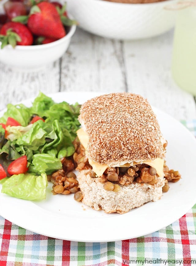 Easy slow cooker Sloppy Joe sandwiches made with ground turkey and lentils. A healthy spin on Sloppy Joes that the whole family will love! #cleaneating Easy slow cooker Sloppy Joe sandwiches made with ground turkey and lentils. A healthy spin on Sloppy Joes that the whole family will love! #cleaneating