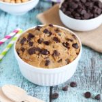 Healthy Eggless Cookie Dough - no-bake cookie dough you can eat with a spoon! It's made from a secret ingredient... garbanzo beans! #glutenfree #dairyfree #vegan