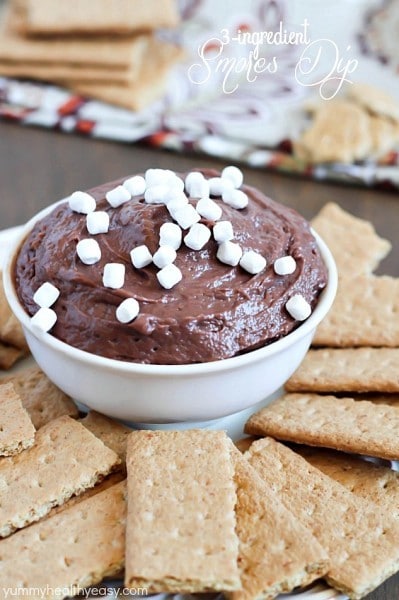 Yummy S'mores Dessert Dip using only 3 simple ingredients! Perfect for dunking graham crackers in.