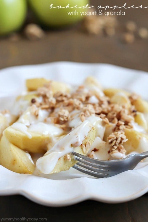 Baked Apples, Yogurt & Granola