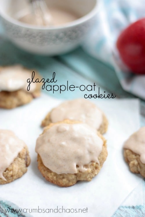 Glazed Apple Oat Cookies from Crumbs and Chaos