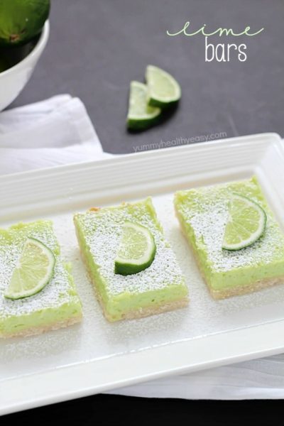 If you like lemon bars, you will love these lime bars! The crust is delicious. The lime layer is divine, light and fluffy, almost like a meringue but full of lime flavor. And the green is perfect for St. Patrick's Day! Recipe @yummyhealthyeasy