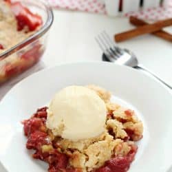 Strawberry Dump Cake has only a few ingredients and is easily layered aka "dumped" in a cake pan and baked. No stirring and no mixing bowl required!! Top with a scoop of ice cream, and you have yourself just about the best dessert ever invented. :)