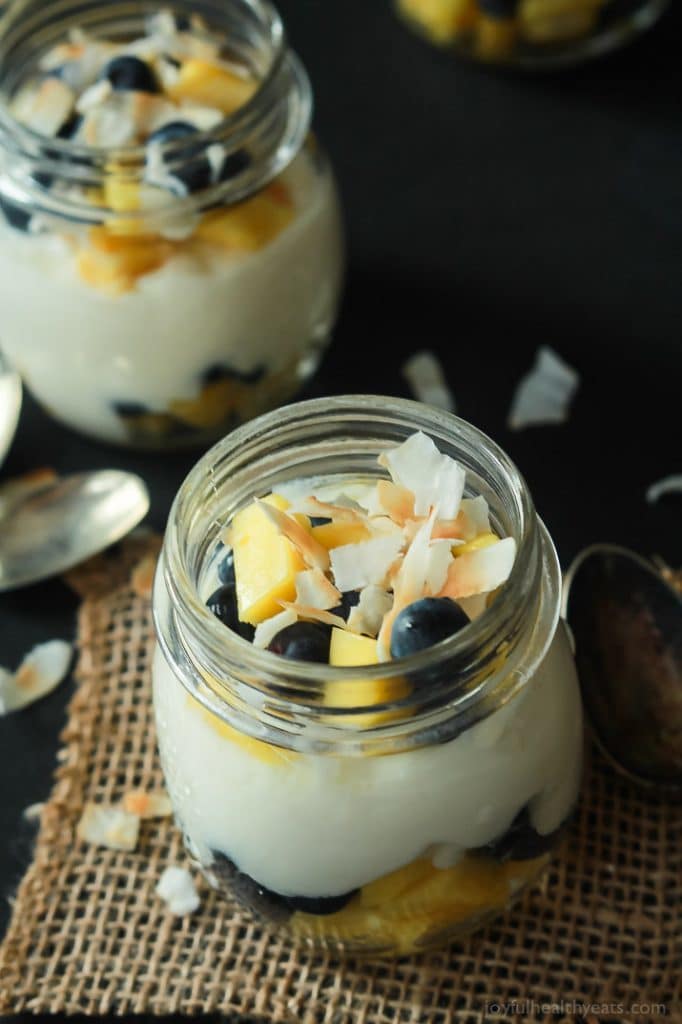 Tropical Superfruit Yogurt Parfait - A toss together dessert with superfruit? Count me in!