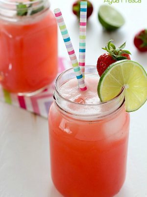 The most amazing Strawberry Agua Fresca recipe and it's as easy as can be! 4 ingredients and so refreshing.