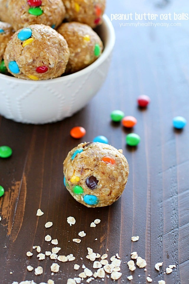 Peanut Butter Oat Balls {Yummy Healthy Easy}