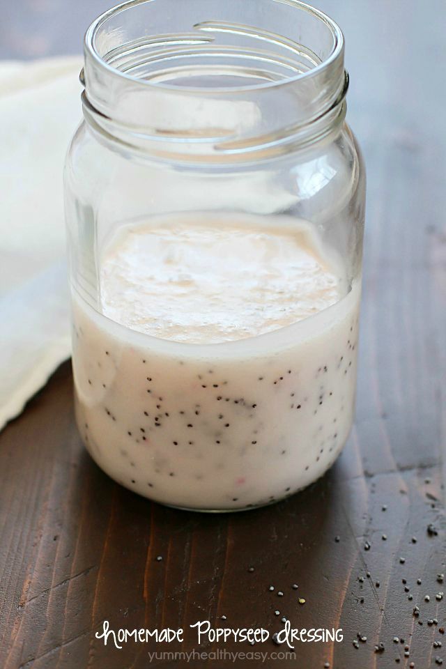 Super EASY homemade poppyseed dressing using a blender.