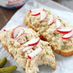 Take that boring tuna sandwich to the next level and make this Mediterranean Hummus Tuna Sandwich Recipe! It's easy, healthy and super flavorful! Definitely a lunchtime winner!