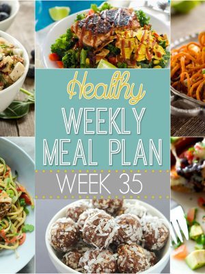 Plan out your meals this week with ease with our Healthy Weekly Meal Plan! Week 35 is filled with healthy main dishes to add to your dinner rotation. Plus a breakfast, lunch, snack and even an amazing dessert, too!
