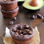 Avocado Muffins. With Chocolate. That are fudgy. Yessiree! Fudgy Chocolate Avocado Muffins that are eggless and only 188 calories so you feel like you're eating dessert for breakfast! Hint: you can't taste the avocado at all! AD