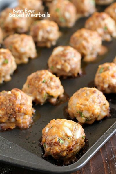 Baked Meatballs that are some of the best ever meatballs in the history of all meatballs! Such a simple and easy meatball recipe. Very tender and flavorful! Perfect to add to spaghetti sauce or any other recipe that requires basic meatballs!