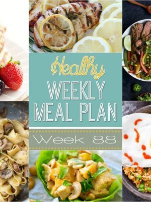 This week's Healthy Weekly Meal Plan #88 has a healthy dinner recipe for every day of the week plus a healthy breakfast, lunch, side dish and dessert recipe! This is the easiest way to eat healthy through the week - we've done the hard work for you! :)