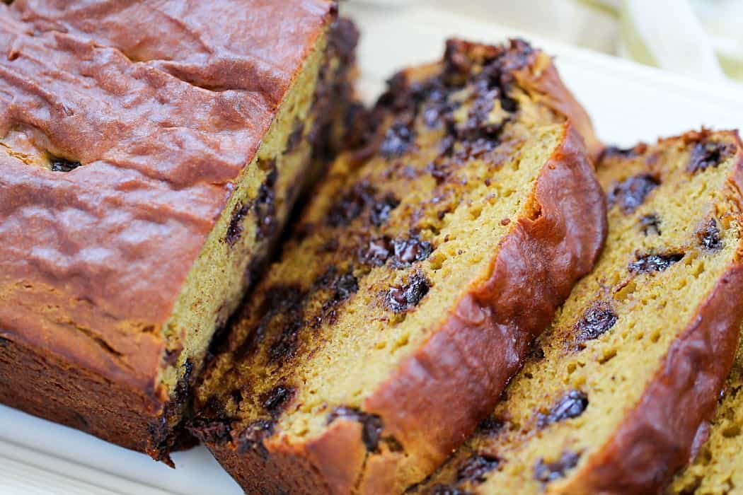This Chocolate Chip Banana Avocado Bread is made with healthier ingredients to save calories. The avocado adds moisture so the outcome is a delicious, moist quick bread!