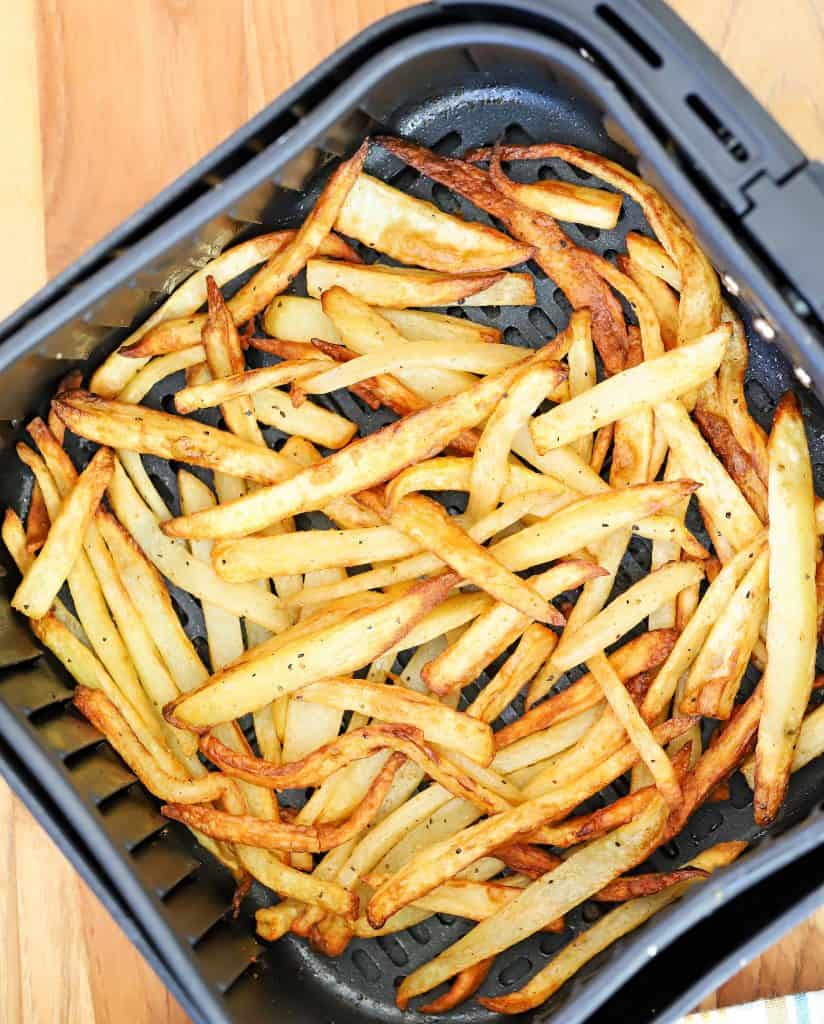 Air Fryer overhead shot of French fries